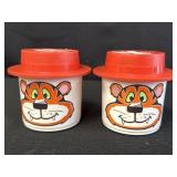 (2) Wendyï¿½s tiger head w/ hat "my mug" plastic