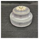 VTG Aluminum Round Vanity Powder Puff Music Box