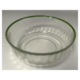 Green edged glass candy dish
