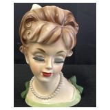 Enesco lady head vase made in Japan