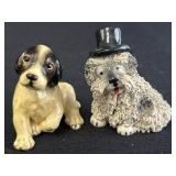 Terrier poodle top hat & english setter figurine