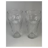(2) Vtg. Diet Coke Trade-Mark swirl 6" glasses