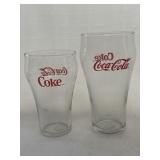 Vtg. Coca-Cola fountain glasses different sized