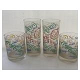 Vtg. Coca-Cola drinking glasses multi-colored