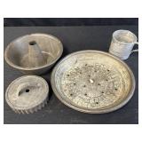 Metal & aluminum pie pan, cookie cutter, bundt pan