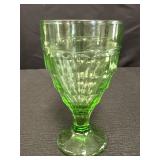Green Uranium Glass Goblet