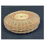 8.25" Round Woven Lidded Basket