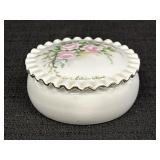 3.25" Rose Hand Painted Porcelain Trinket Box