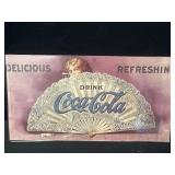 Coca-Cola cardboard advertising sign "trolley