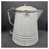 Vintage Gray Speckled Enamel Coffee Pot