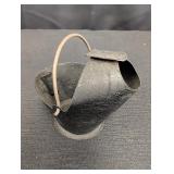 Black Metal Coal Bucket Ashtray w/ handle