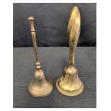 (2) Brass Bells one marked Hosley made in India
