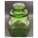 emerald green glass apothecary canister jar