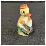 VTG Occupied Japan 3in Ceramic Duck Playing Drums