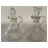(2) Clear glass oil and vinegar cruet set