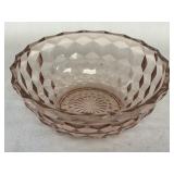 Pink depression glass bowl cube pattern