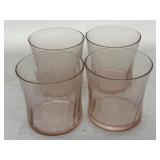(4) Pink depression drink glasses