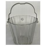 Crystal ice bucket w/ a metal handle