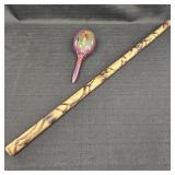 Hand-Painted Cancun Maraca & Burnt Stick