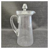 Vintage Clear Glass Pitcher w/ Lid