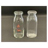 2 Bordenï¿½s Dairy Glass Half Pint Milk Bottle