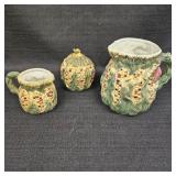 Ceramic Corn Pitcher, Sugar Bowl, & Creamer