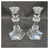 (2) 24% Lead Crystal Candlestick Holders by