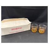 12 Amber Disaronno Amaretto Liqueur Glasses in