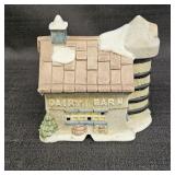 Porcelain Lighted Dairy Barn Xmas Village House