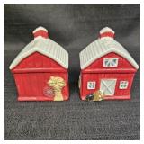 Ceramic Rustic Barn Salt/ Pepper Shakers by