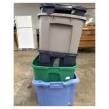 (6) Plastic Storage Totes without Lids