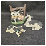 (3) Cow/ Farm Animal Figurines