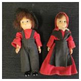 Vintage Pair of Amish Boy & Girl 5in Dolls