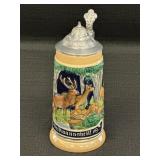 7" German Beer Stein Hunting Scene