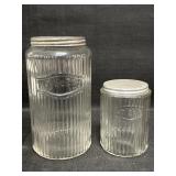 Hoosier Ribbed Glass coffee & tea canisters
