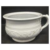 Ironstone chamber pot w/ leaf design