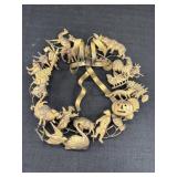 Vtg brass wreath, approx 9in dia., may be