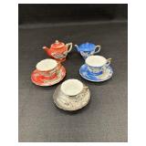 Miniature Japanese Dragonware tea sets w/