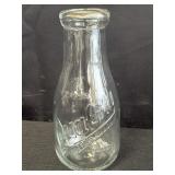 Weaver Quality Blue Ribbon clear glass milk bottle