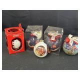 (5) Variety of Coca-Cola Christmas ornaments
