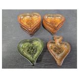 Indiana Press glass Heart shaped dishes