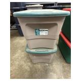 2 Home Essentials 20gal Totes w/ Lids