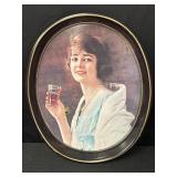 Coca-Cola metal serving tray w/ flapper girl 1983