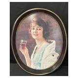 Coca-Cola metal serving tray w/ flapper girl 1983