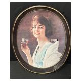 Coca-Cola metal serving tray w/ flapper girl 1983