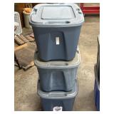 (3) Homz Durabuilt 18 gallon storage totes /