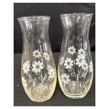 Glass Bud Vase w/ Floral Design