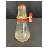 Clear glass nut chopper/grinder, metal covered