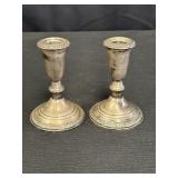 Pair of candlestick holders, Crown, Sterling,