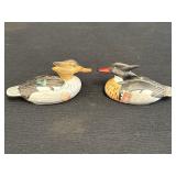 Pair of duck decanters, Red-breasted Merganser,